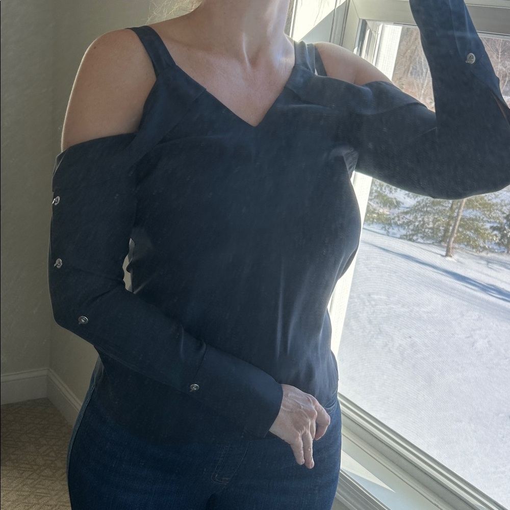 Black Cold Shoulder Top